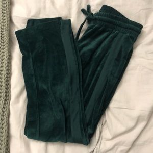 Y2K Green Velvet Sweatpants